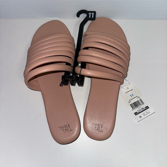 Time and Tru Women’s Light Pink Blush Slides Sandals Size 11 Slides - Picture 6 of 8